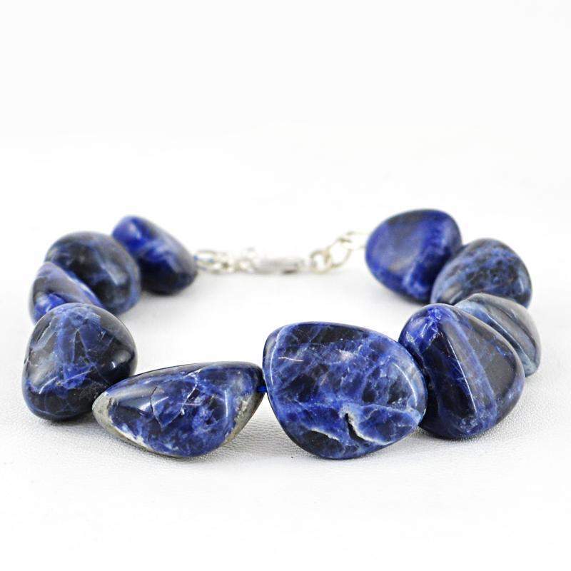 gemsmore:Natural Blue Sodalite Bracelet Untreated Beads