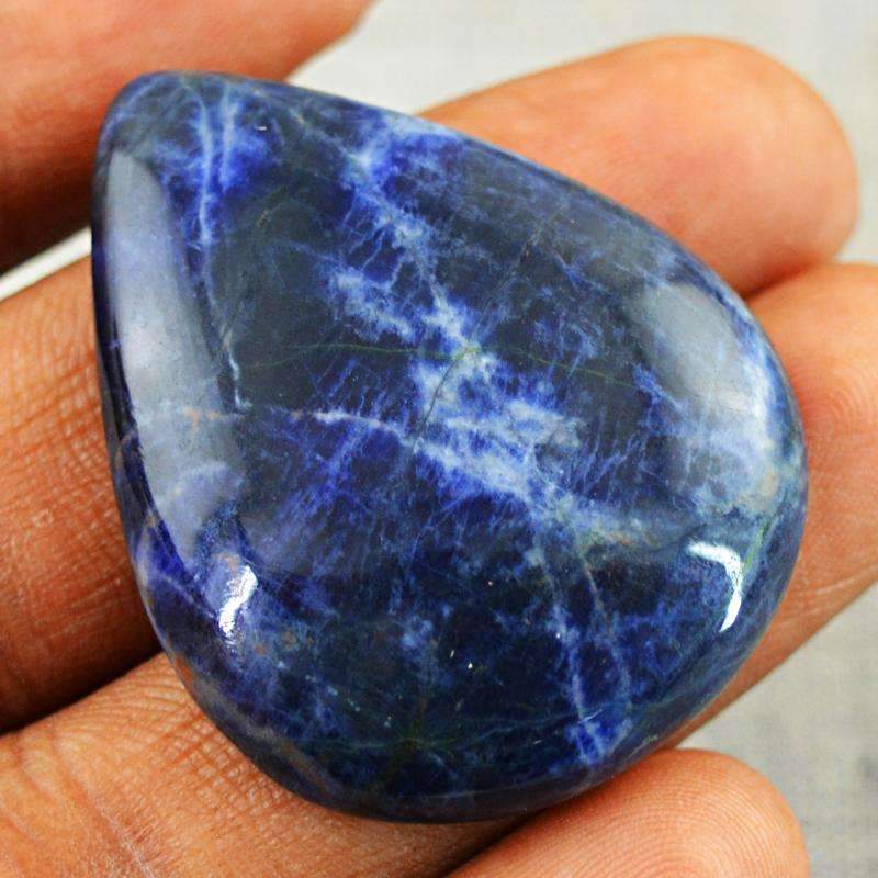 gemsmore:Natural Blue Sodalite Gemstone - Pear Shape