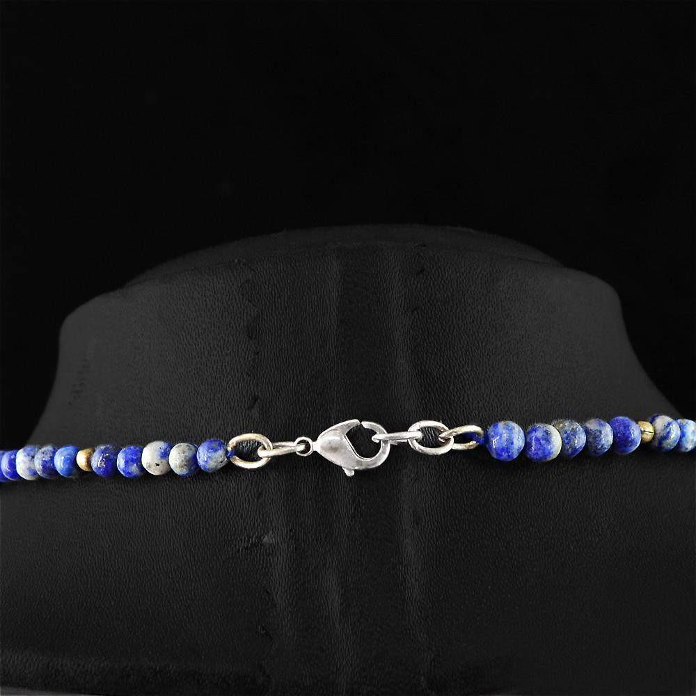 gemsmore:Natural Blue Sodalite Necklace 20 Inches Long Round Shape Beads