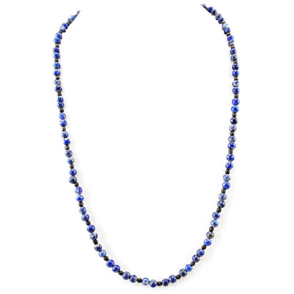 gemsmore:Natural Blue Sodalite Necklace 20 Inches Long Round Shape Beads