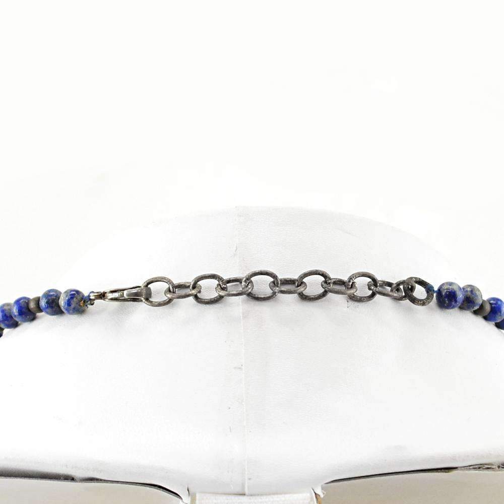 gemsmore:Natural Blue Sodalite Necklace 20 Inches Long Round Shape Beads