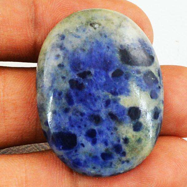 gemsmore:Natural Blue Sodalite Oval Shape Untreated Loose Gemstone