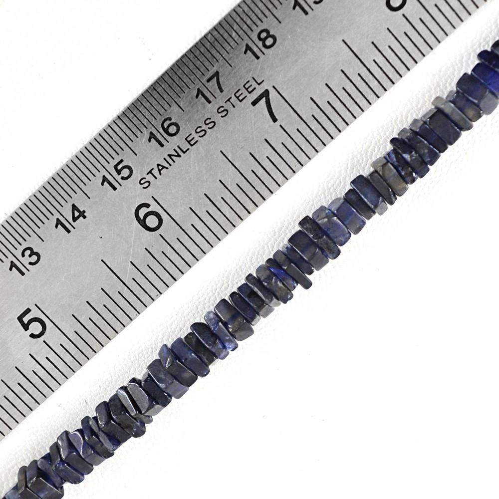 gemsmore:Natural Blue Tanzanite Beads Strand - Drilled