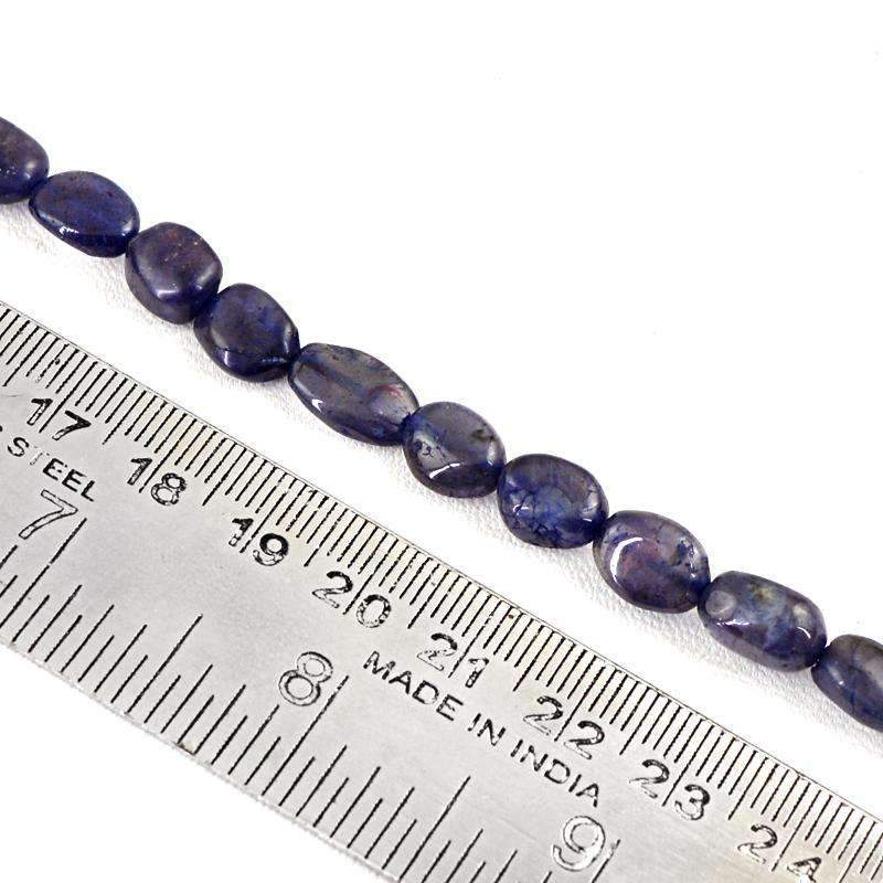 gemsmore:Natural Blue Tanzanite Beads Strand - Drilled