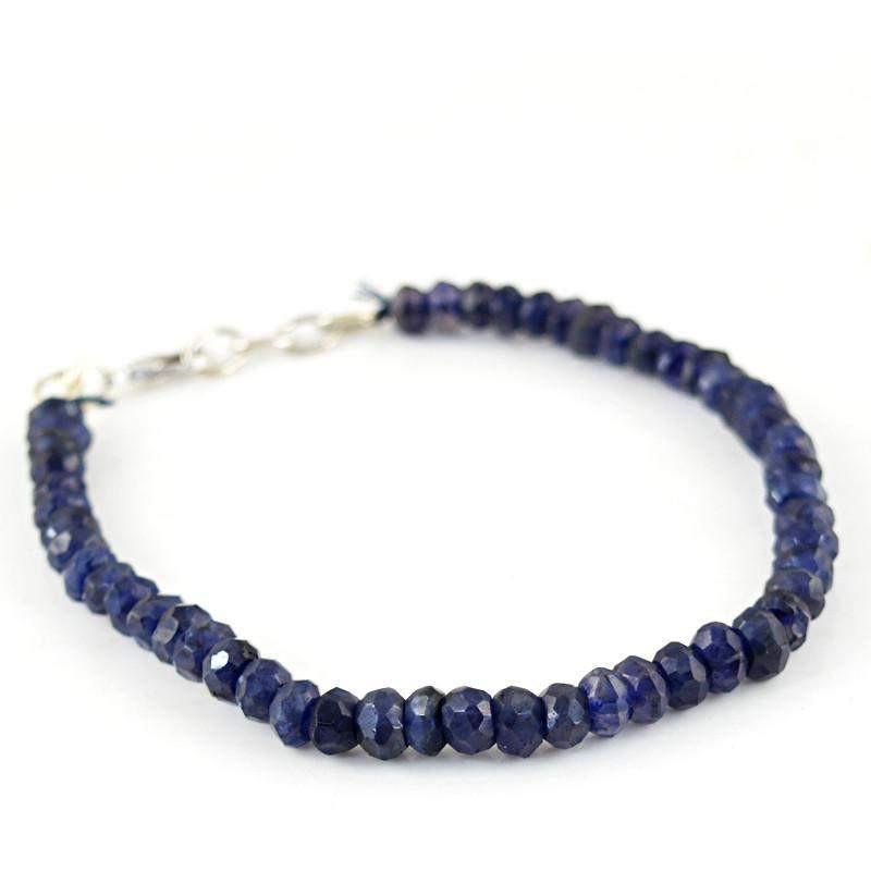 gemsmore:Natural Blue Tanzanite Bracelet Faceted Beads