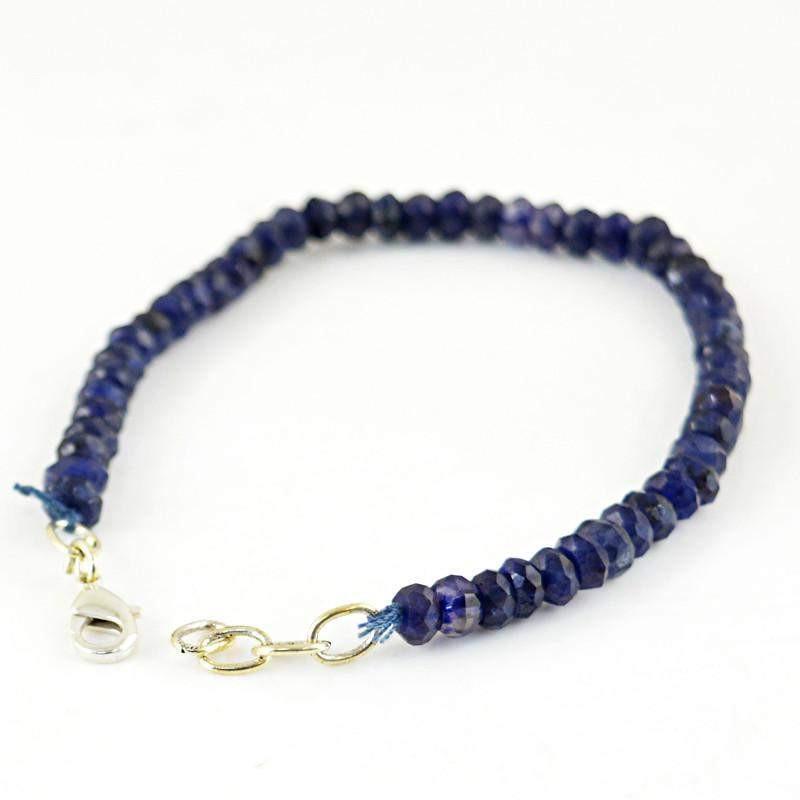 gemsmore:Natural Blue Tanzanite Bracelet Faceted Beads