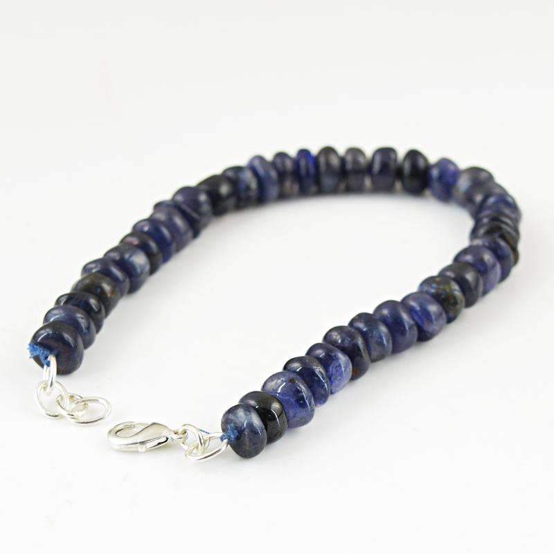 gemsmore:Natural Blue Tanzanite Bracelet Round Shape Beads
