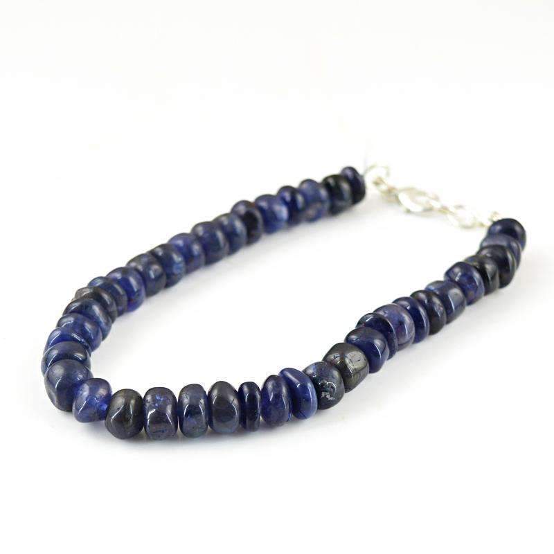 gemsmore:Natural Blue Tanzanite Bracelet Round Shape Beads