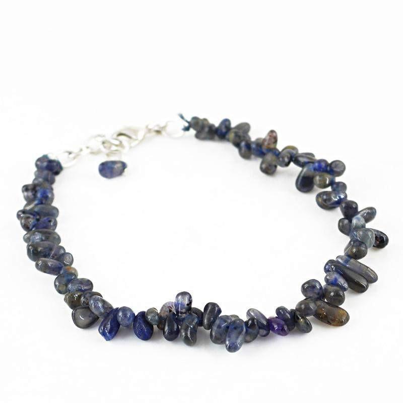 gemsmore:Natural Blue Tanzanite Bracelet Untreated Tear Drop Beads