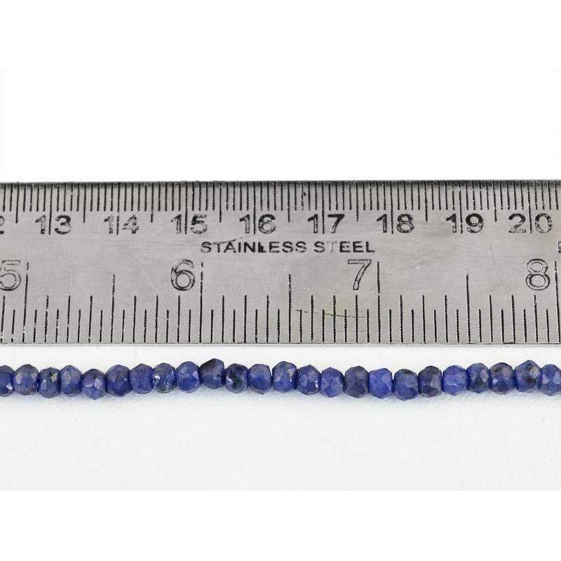 gemsmore:Natural Blue Tanzanite Drilled Beads Strand Round Shape Faceted