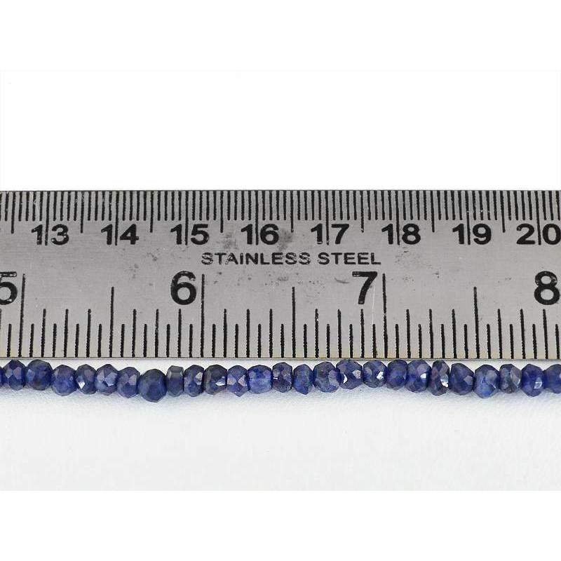 gemsmore:Natural Blue Tanzanite Drilled Round Cut Beads Strand