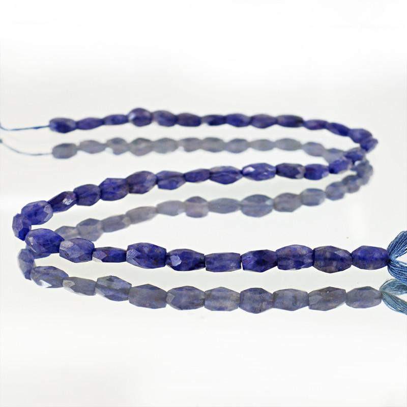 gemsmore:Natural Blue Tanzanite Faceted Beads Strand