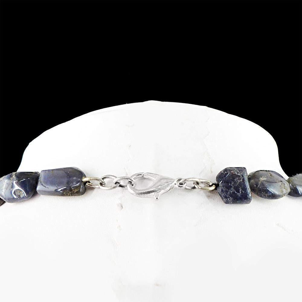 gemsmore:Natural Blue Tanzanite Necklace 20 Inches Long Unheated Beads