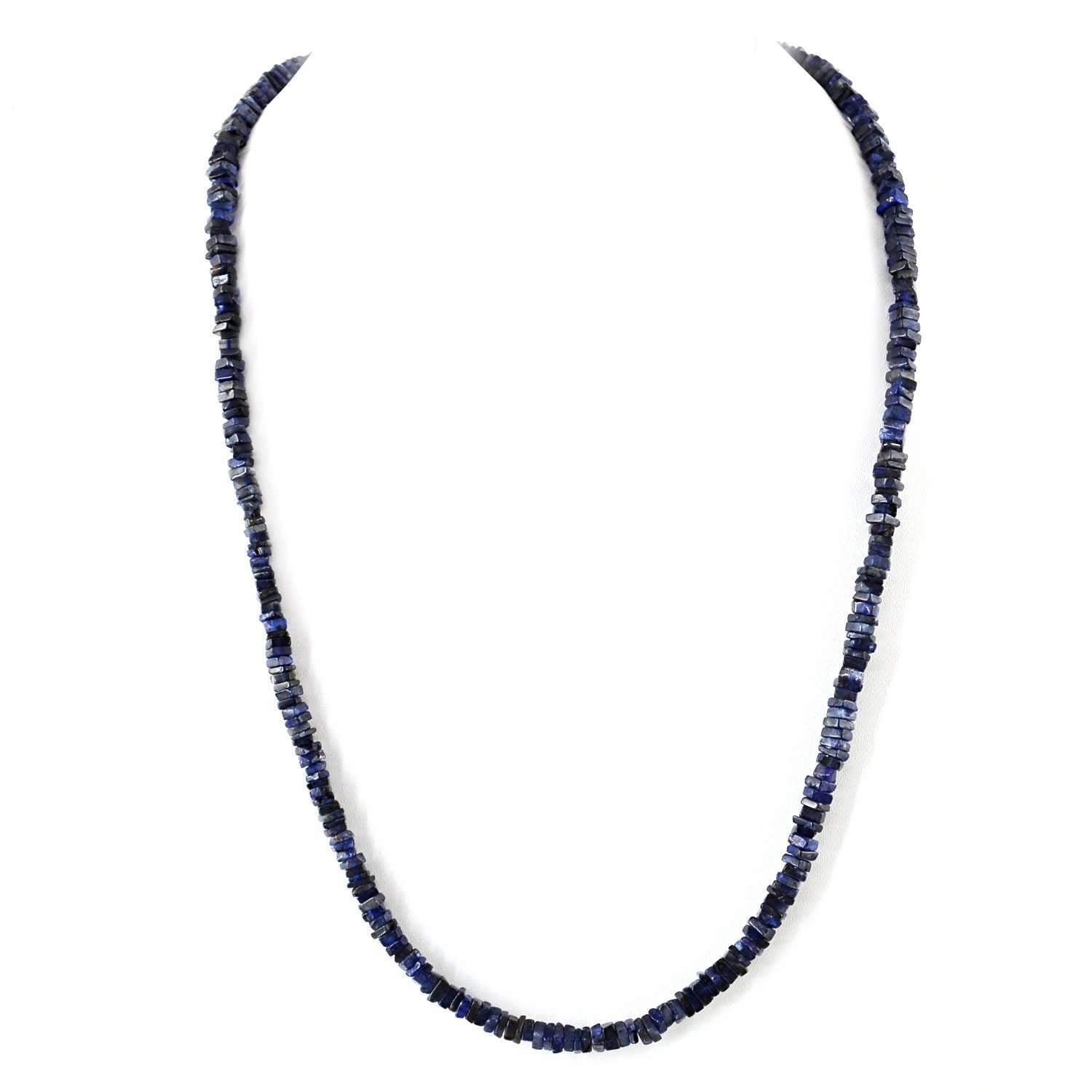 gemsmore:Natural Blue Tanzanite Necklace 20 Inches Long Untreated Beads
