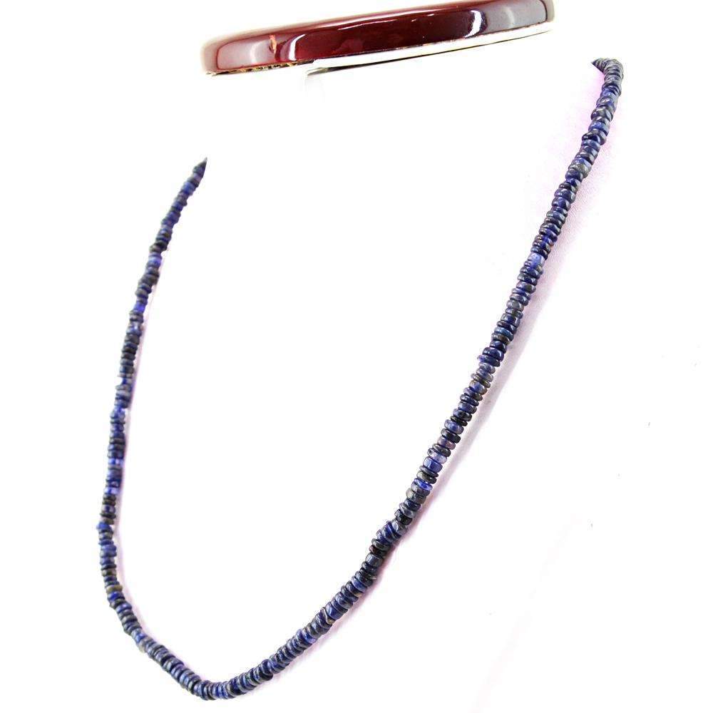 gemsmore:Natural Blue Tanzanite Necklace Round Shape Untreated Beads
