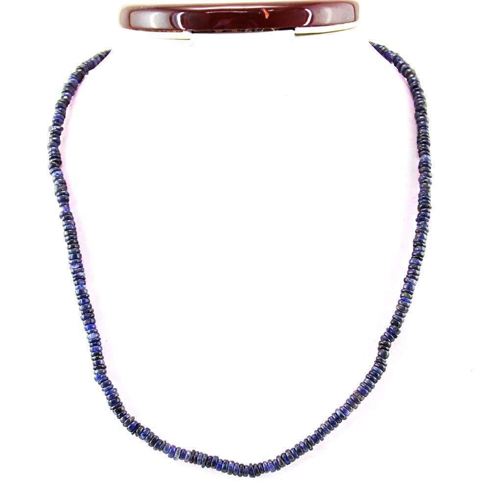 gemsmore:Natural Blue Tanzanite Necklace Round Shape Untreated Beads