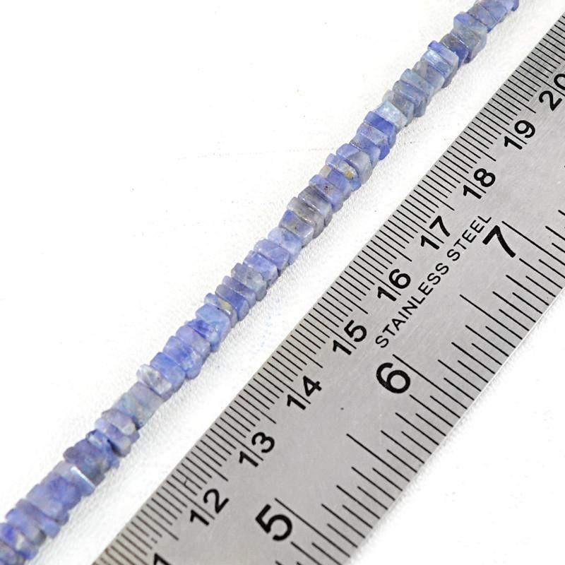 gemsmore:Natural Blue Tanzanite Untreated Beads Strand