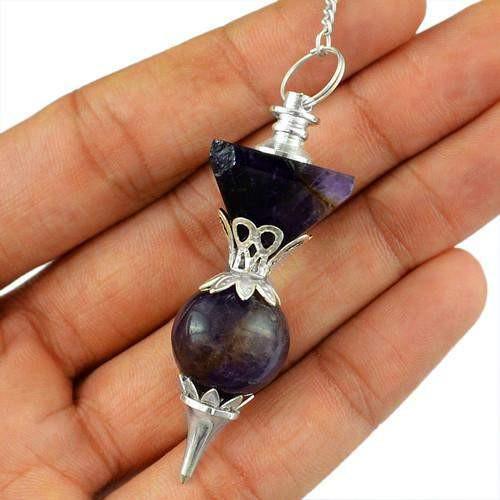 gemsmore:Natural Bolivian Amethyst Elegant Pendulum