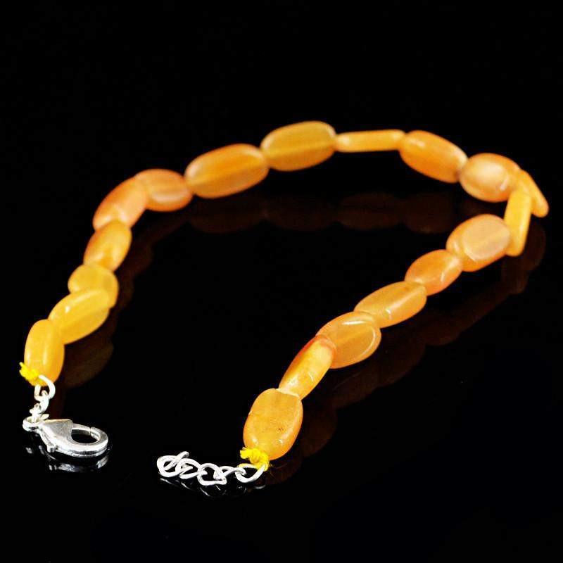 gemsmore:Natural Brown Moonstone Bracelet Oval Shape Untreated Beads