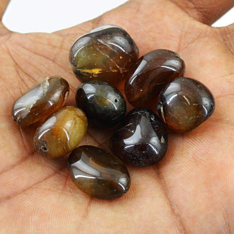 gemsmore:Natural Brown Onyx Beads Lot - Drilled