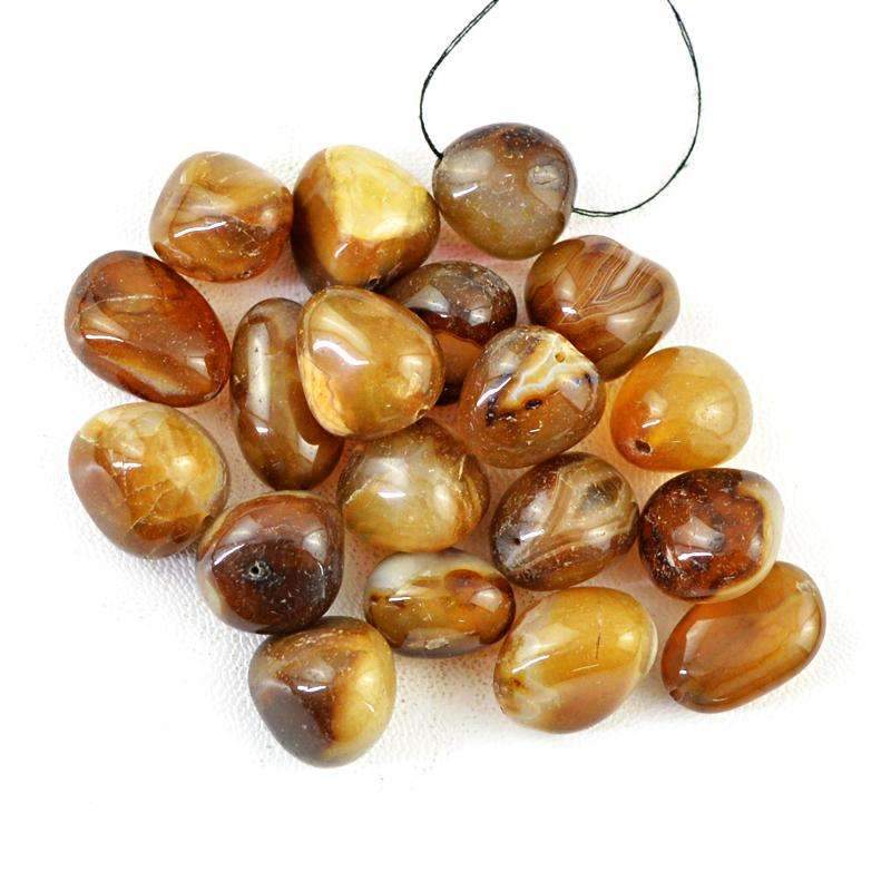 gemsmore:Natural Brown Onyx Beads Lot - Untreated Drilled
