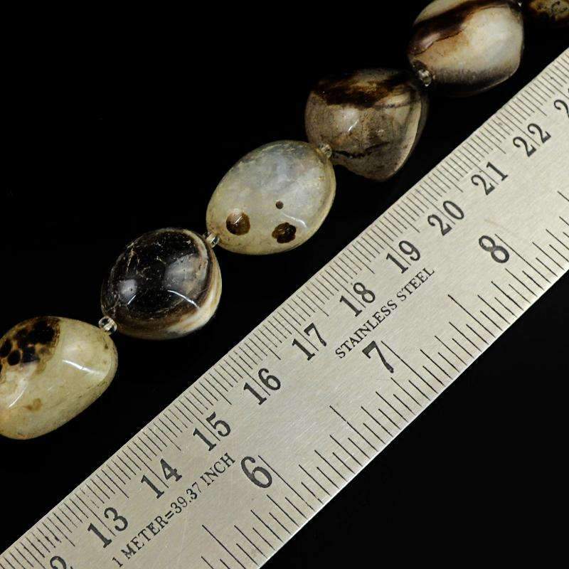 gemsmore:Natural Brown Onyx Beads Strand Untreated Drilled