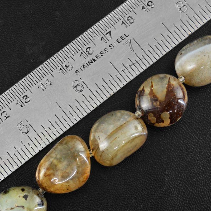 gemsmore:Natural Brown Onyx Drilled Beads Strand