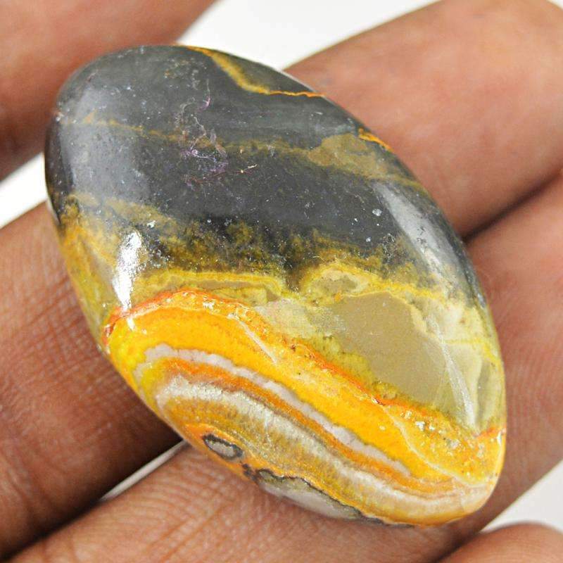 gemsmore:Natural Bumble Bee Jasper Gemstone - Oval Shape