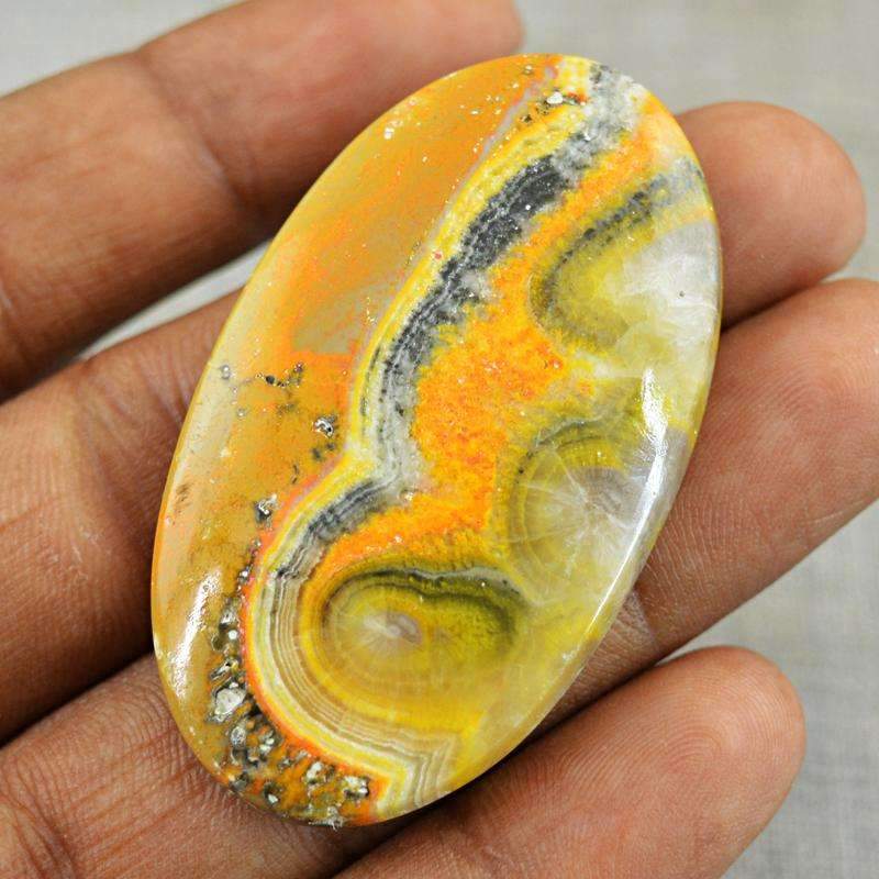gemsmore:Natural Bumble Bee Jasper Gemstone - Oval Shape