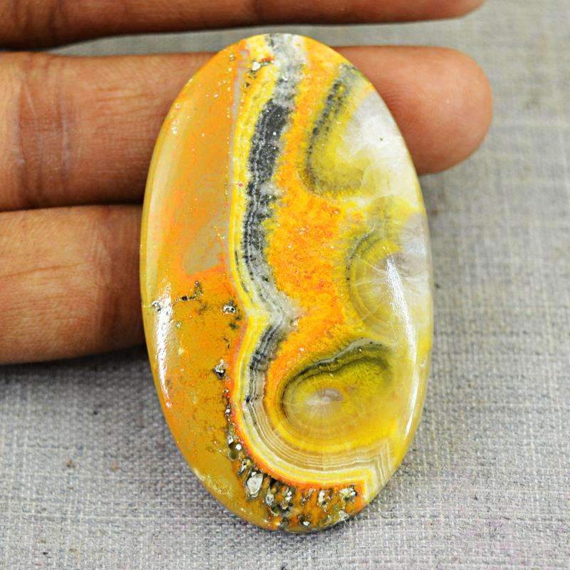 gemsmore:Natural Bumble Bee Jasper Gemstone - Oval Shape