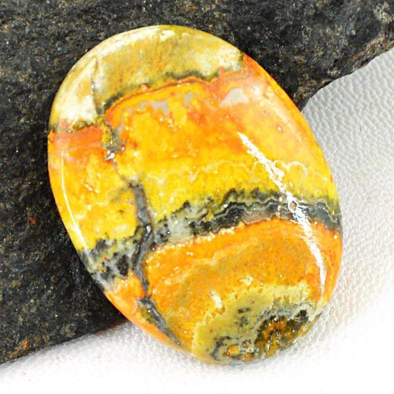gemsmore:Natural Bumble Bee Jasper Gemstone - Oval Shape