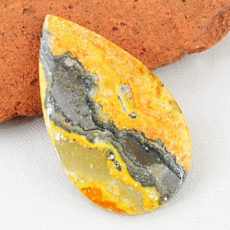 gemsmore:Natural Bumble Bee Jasper Gemstone - Pear Shape