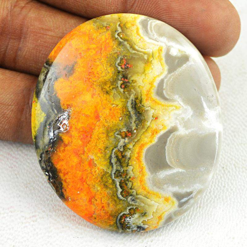 gemsmore:Natural Bumble Bee Jasper Oval Shape Gemstone
