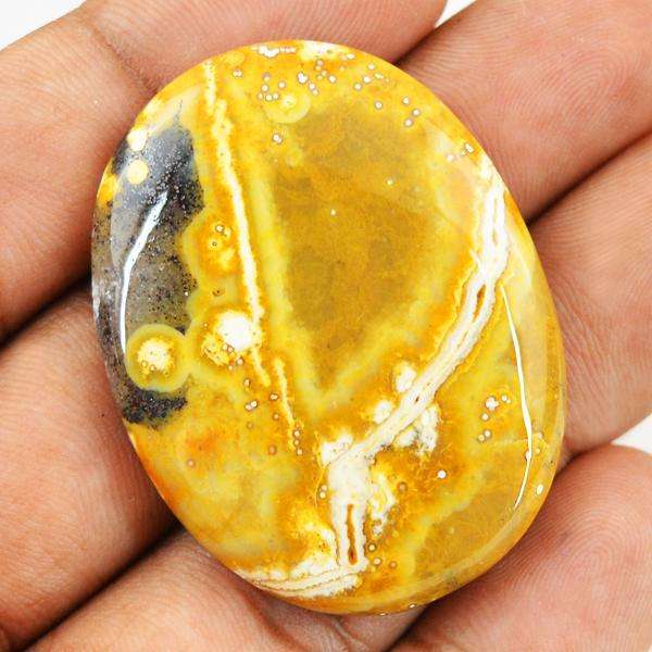 gemsmore:Natural Bumble Bee Jasper Oval Shape Loose Gemstone