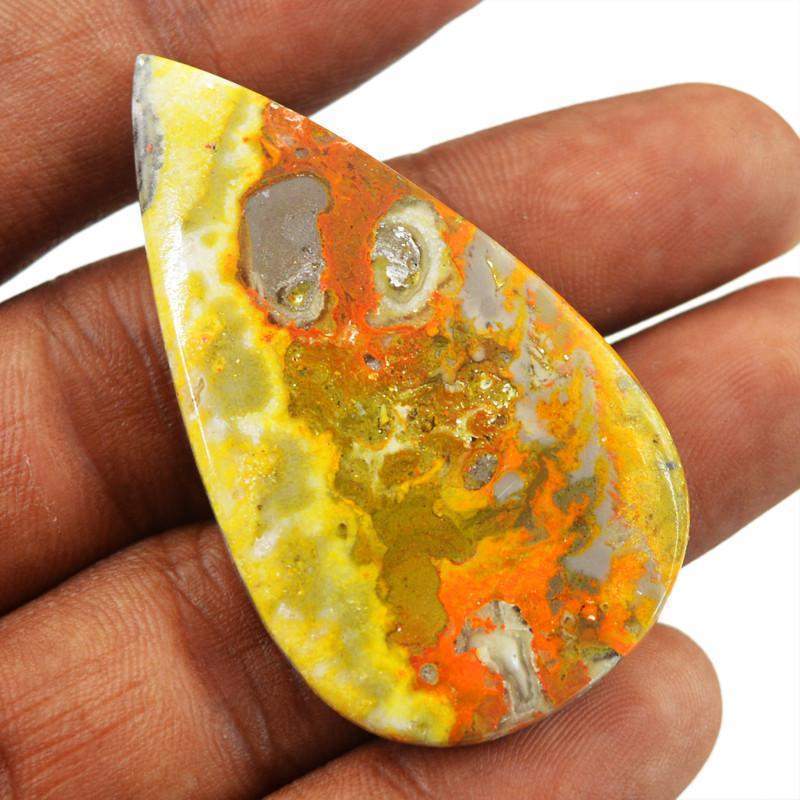 gemsmore:Natural Bumble Bee Jasper Pear shape Loose Gemstone