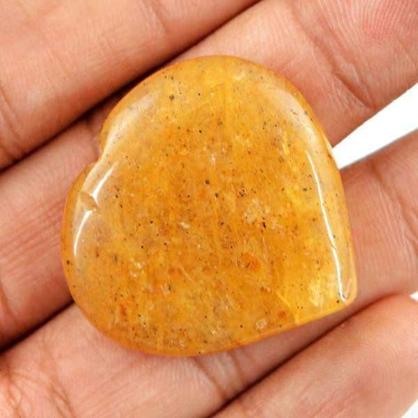 gemsmore:Natural Carved Heart Shape Orange Aventurine Gemstone