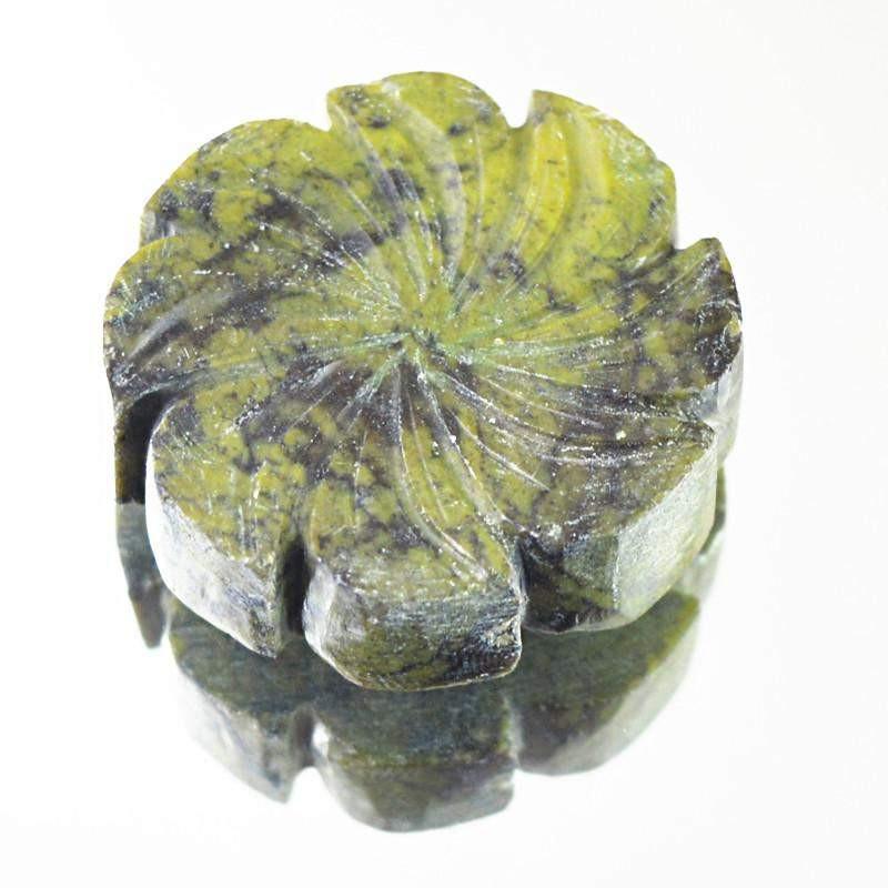 gemsmore:Natural Cheetah Jasper Flower Carved Gemstone