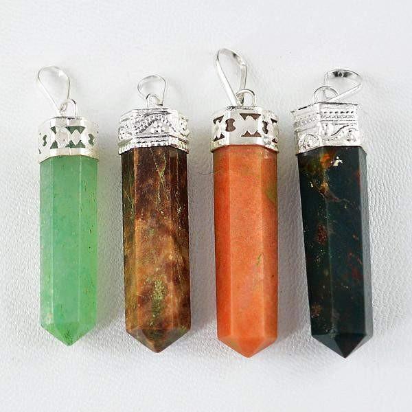 gemsmore:Natural Crystal Healing Point Pendant Lot