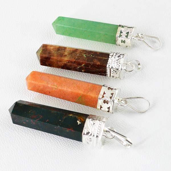 gemsmore:Natural Crystal Healing Point Pendant Lot