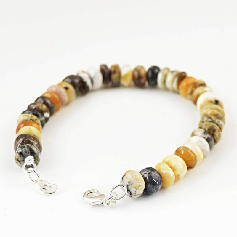 gemsmore:Natural Dendrite Opal Bracelet Round Shape Beads