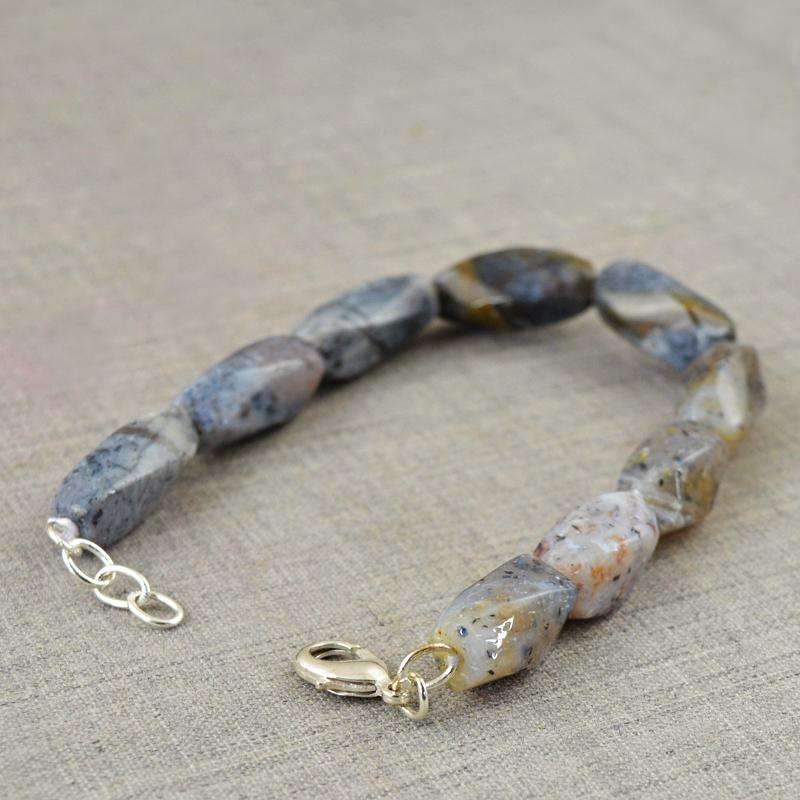 gemsmore:Natural Dendrite Opal Untreated Beads Bracelet