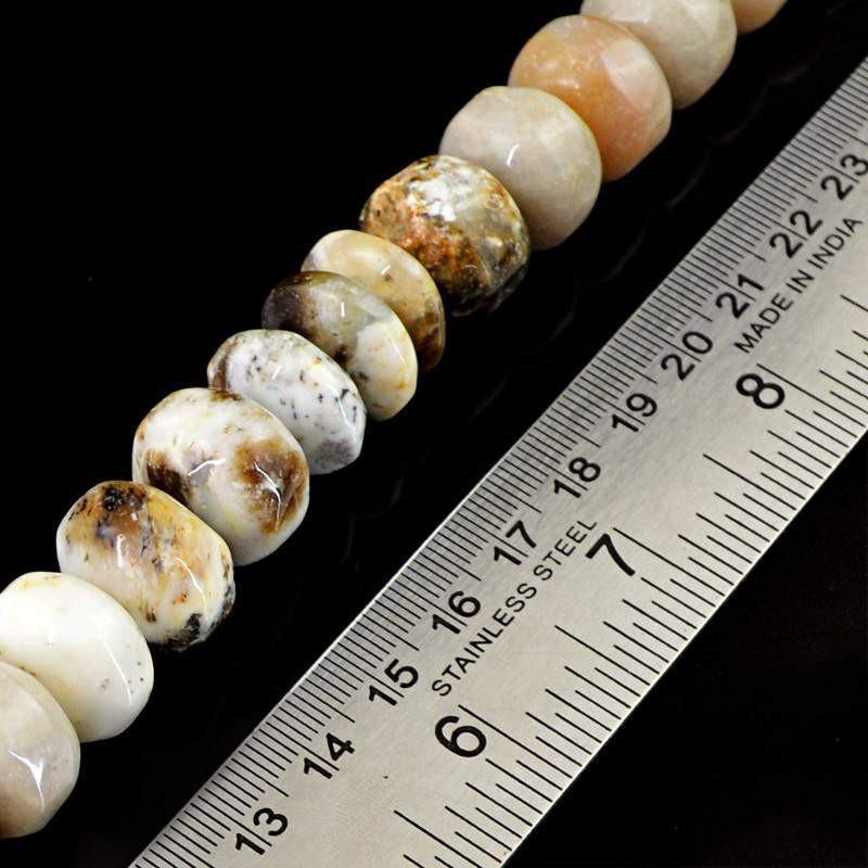 gemsmore:Natural Dendrite Opal Untreated Round Shape Beads Strand