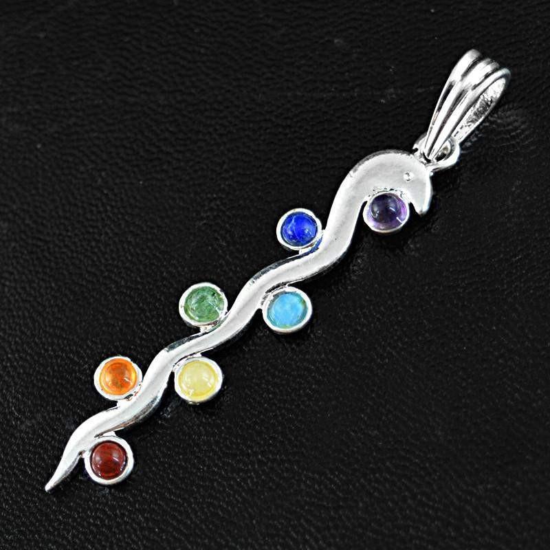 gemsmore:Natural Designer Seven Chakra Pure Healing Pendant