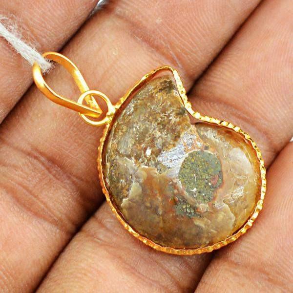 gemsmore:Natural Designer Untreated Ammonite Pendant