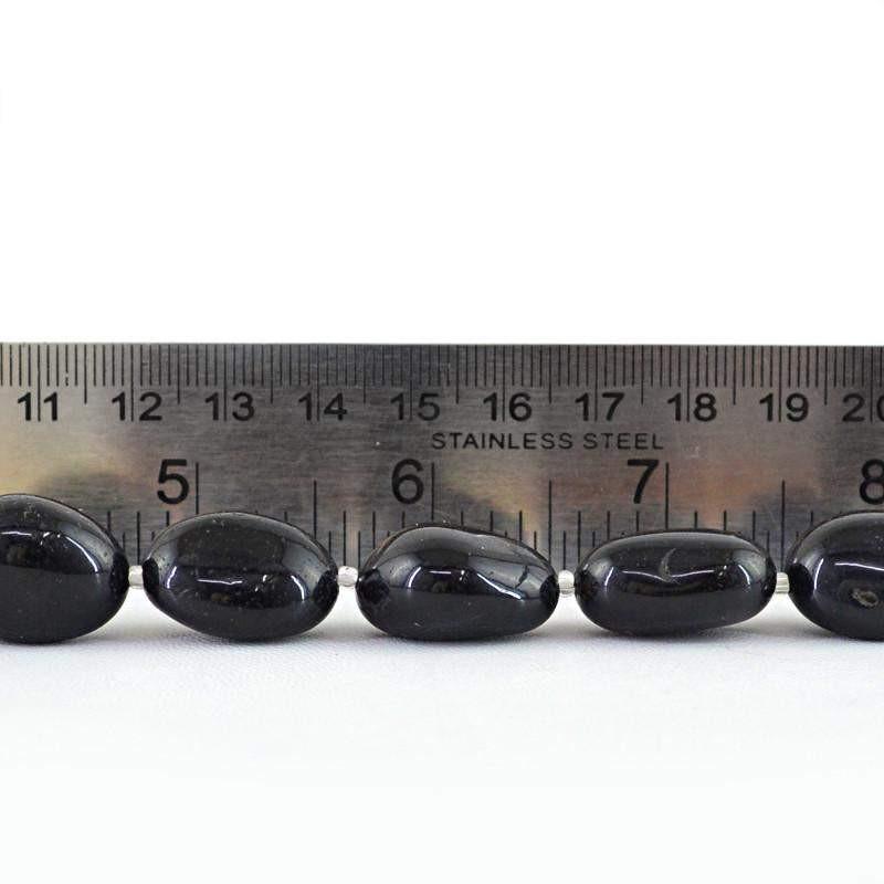 gemsmore:Natural Drilled Black Onyx Beads Strand