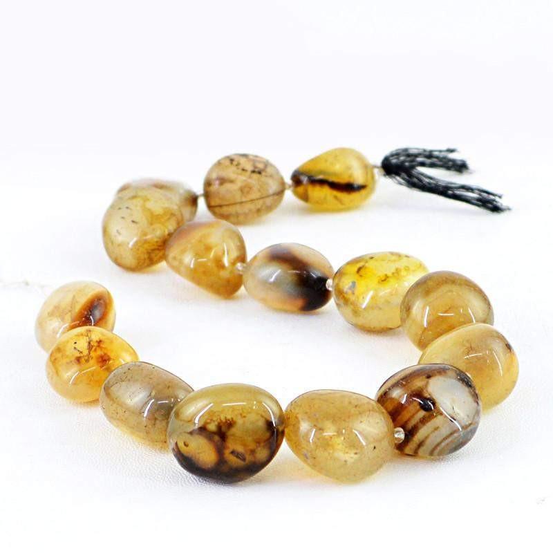 gemsmore:Natural Drilled Black Onyx Beads Strand