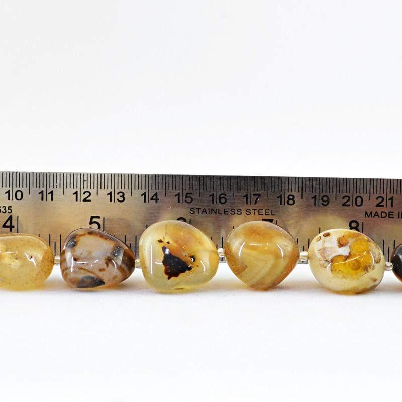 gemsmore:Natural Drilled Black Onyx Beads Strand