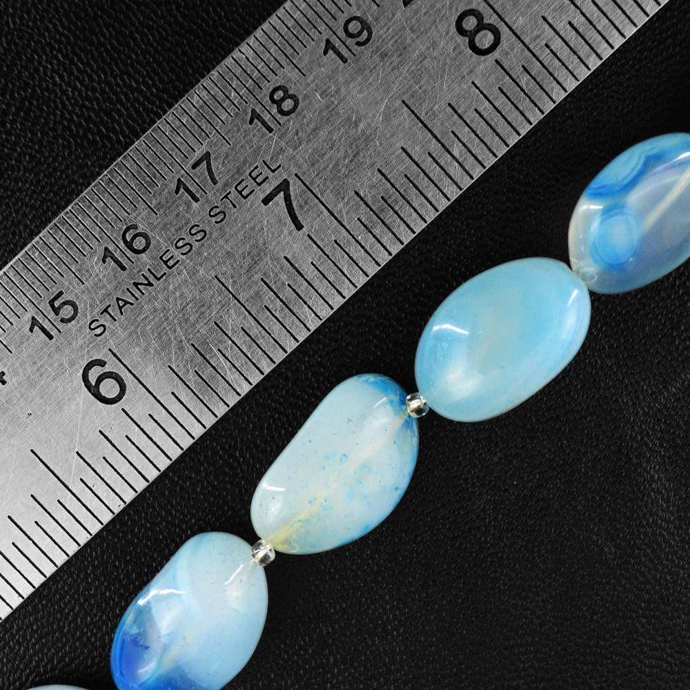 gemsmore:Natural Drilled Blue Onyx Beads Strand