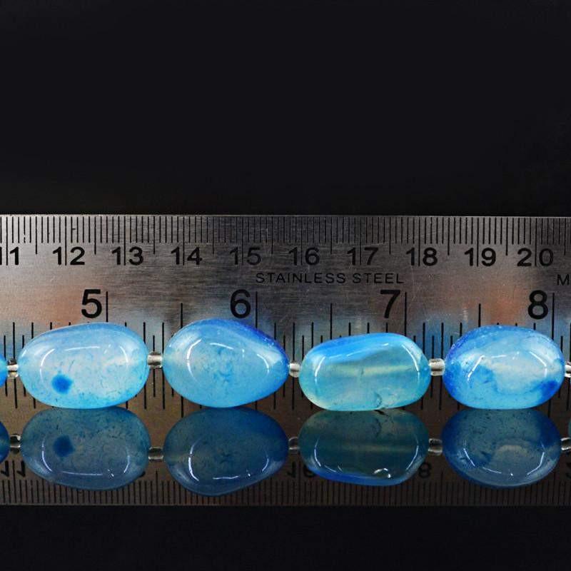 gemsmore:Natural Drilled Blue Onyx Beads Strand