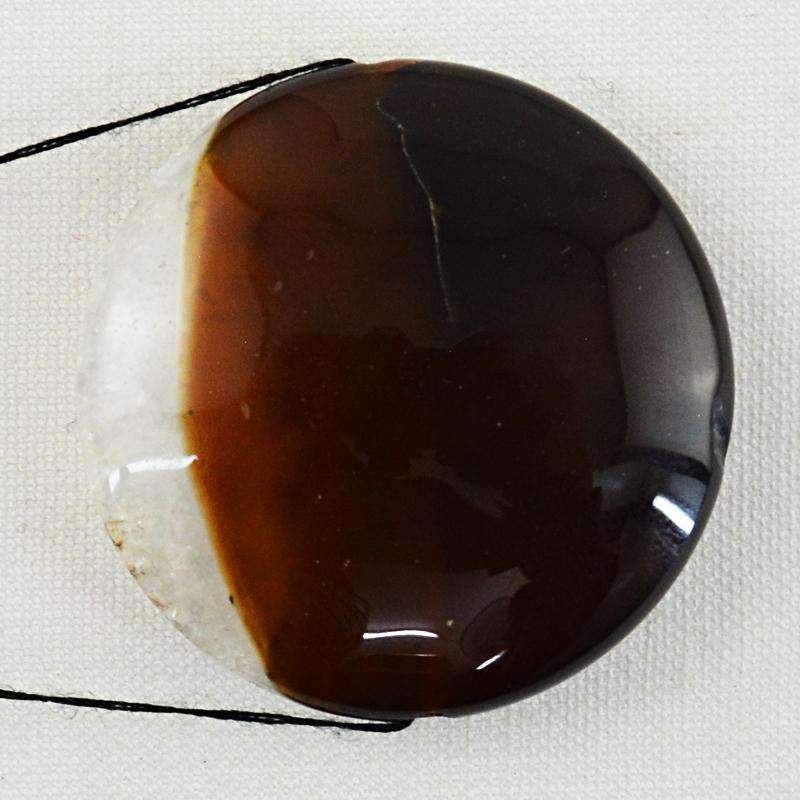 gemsmore:Natural Drilled Brown Onyx Gemstone - Round Shape
